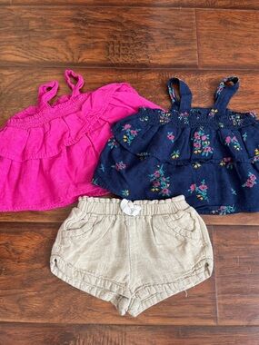 ⭐️⭐️ PICK 5 / $20 Old Navy Girls 3-Piece Summer Set 2 Top and 1 Shorts 12-18M